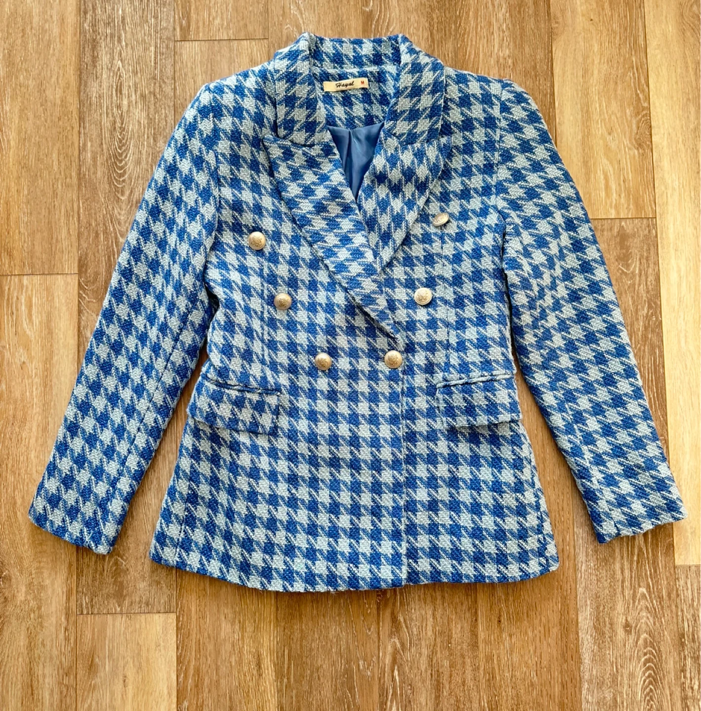 Hayal Blue Houndstooth Blazer S