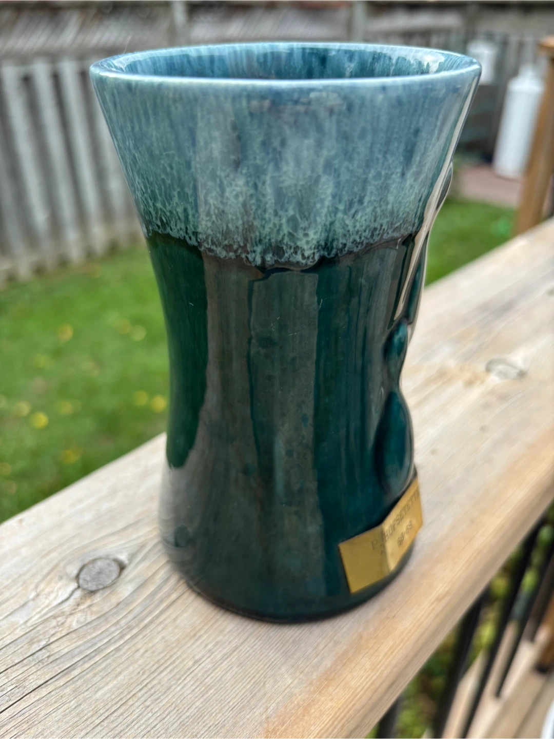 68-69 Green Drip Glaze Bowling Trophy Mug - photo 3