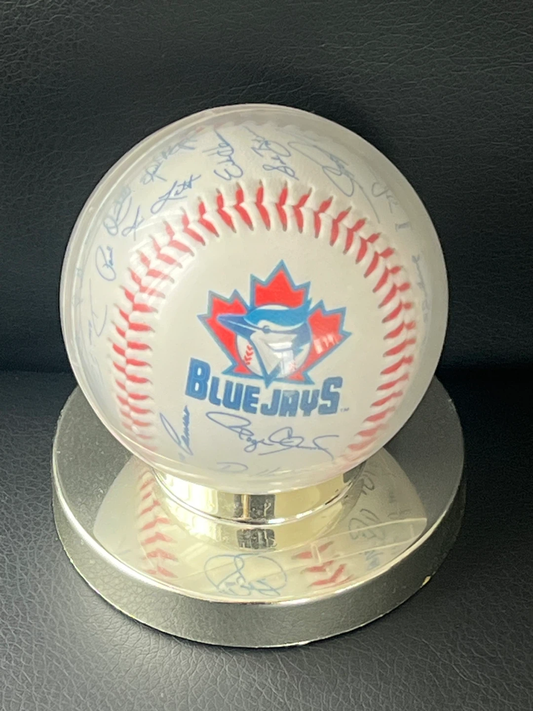 Toronto Blue Jays Signed Baseball with Display Case