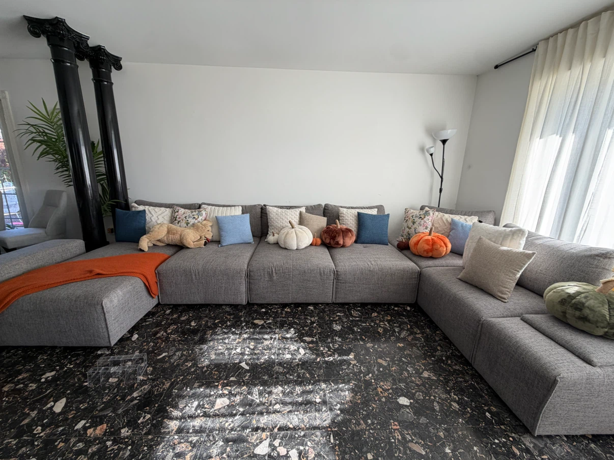 Large Modular Grey Sectional Sofa