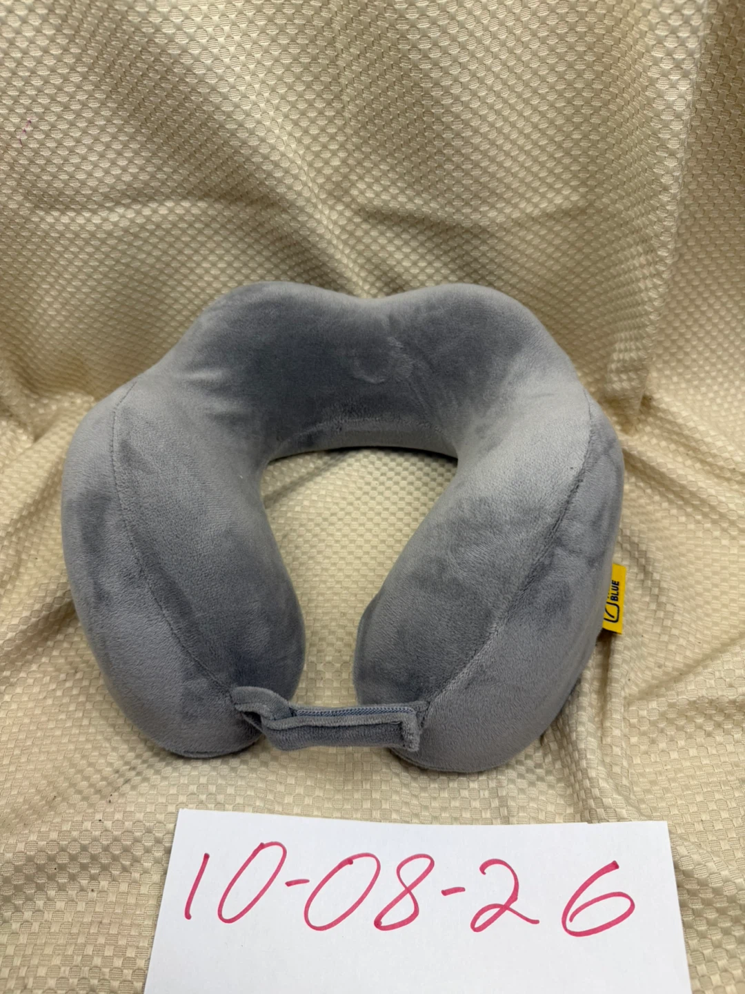 Travel Blue Grey Memory Foam Neck Pillow