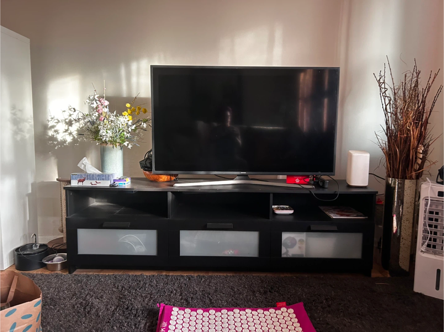 Black TV Media Console