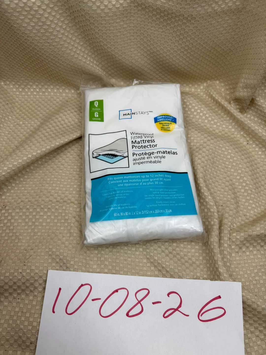 Mainstays Queen Waterproof Fitted Vinyl Mattress Protector