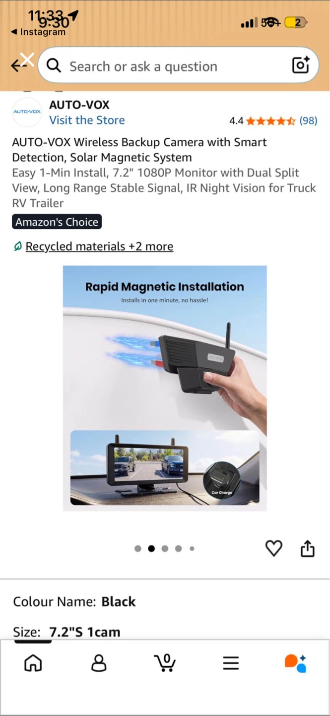 AUTO-VOX Wireless Backup Camera System - photo 2