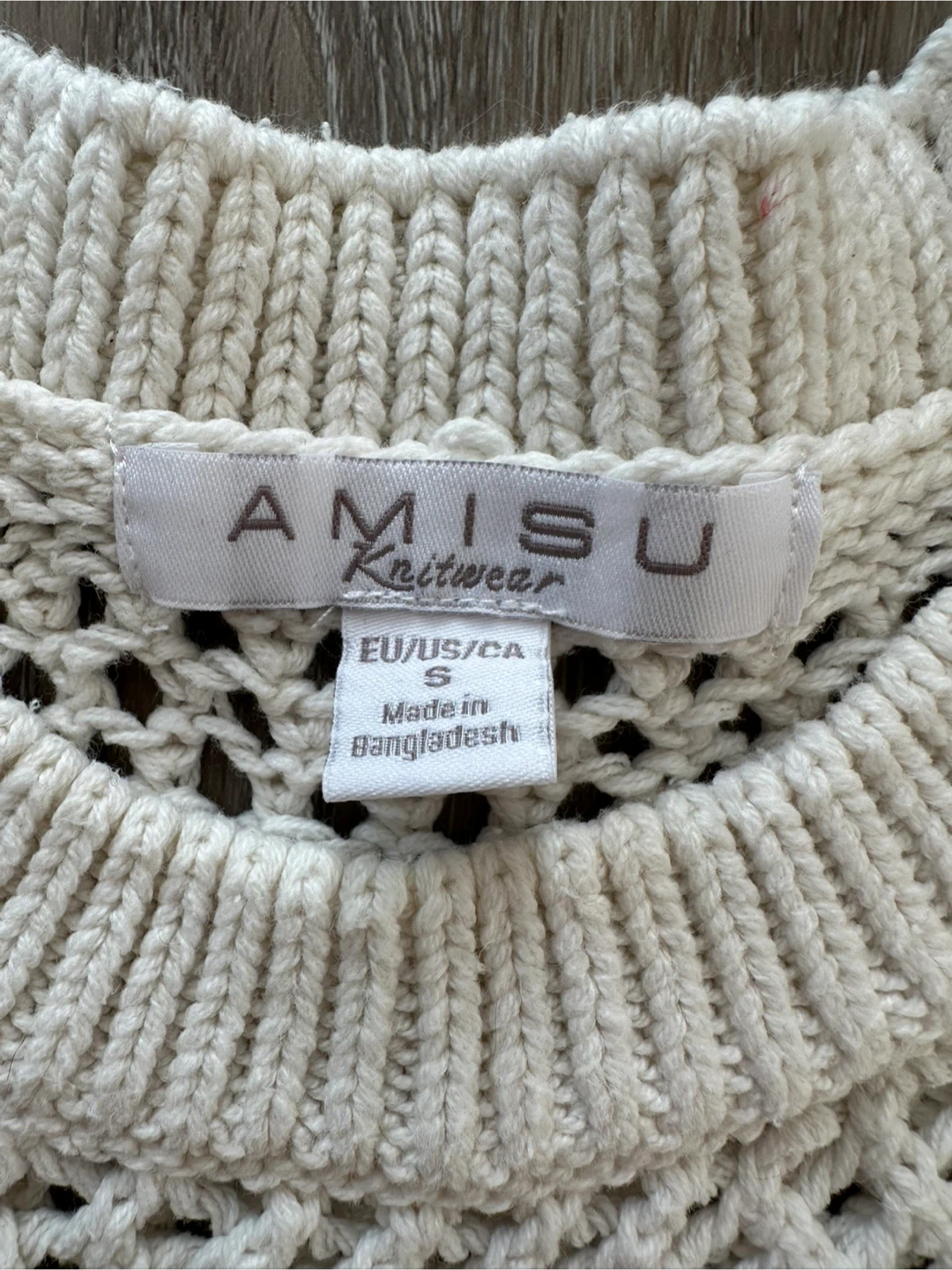 Amisu Knitwear Cream Open-Knit Sweater S - photo 2
