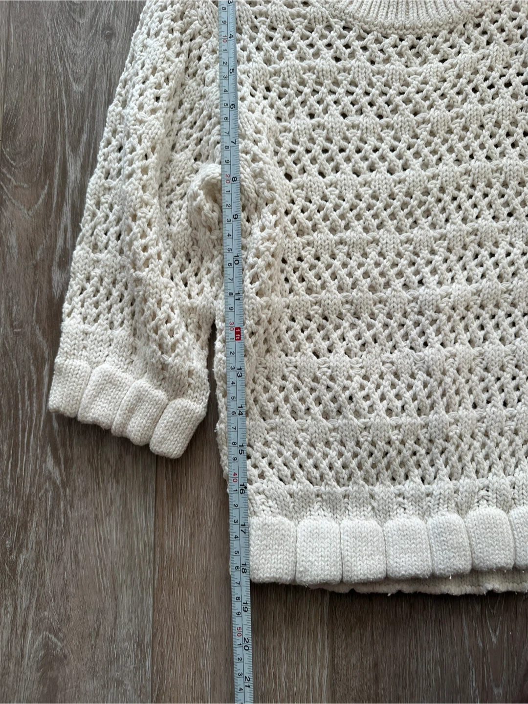 Amisu Knitwear Cream Open-Knit Sweater S - photo 5