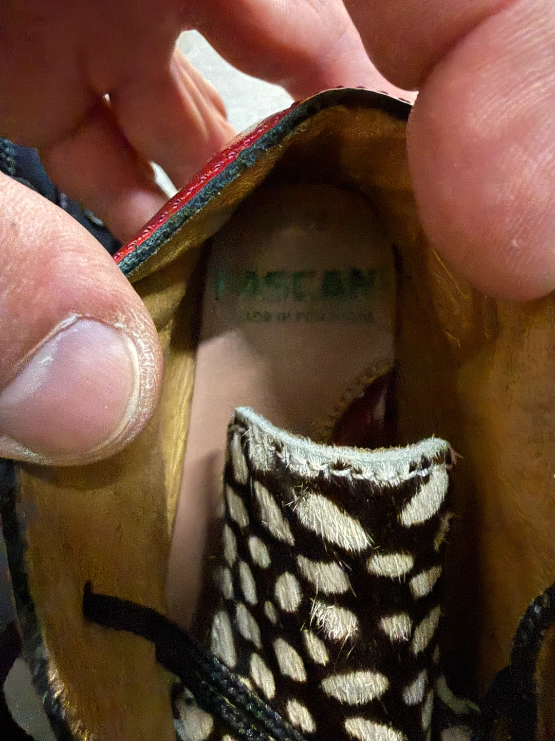 Pascan Red Leather Animal Print Shoes - photo 3