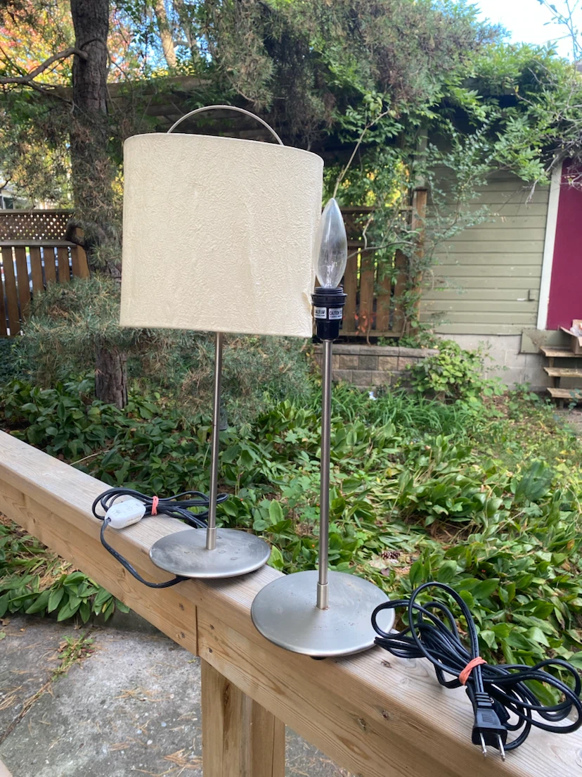 Pair of Brushed Nickel Table Lamps
