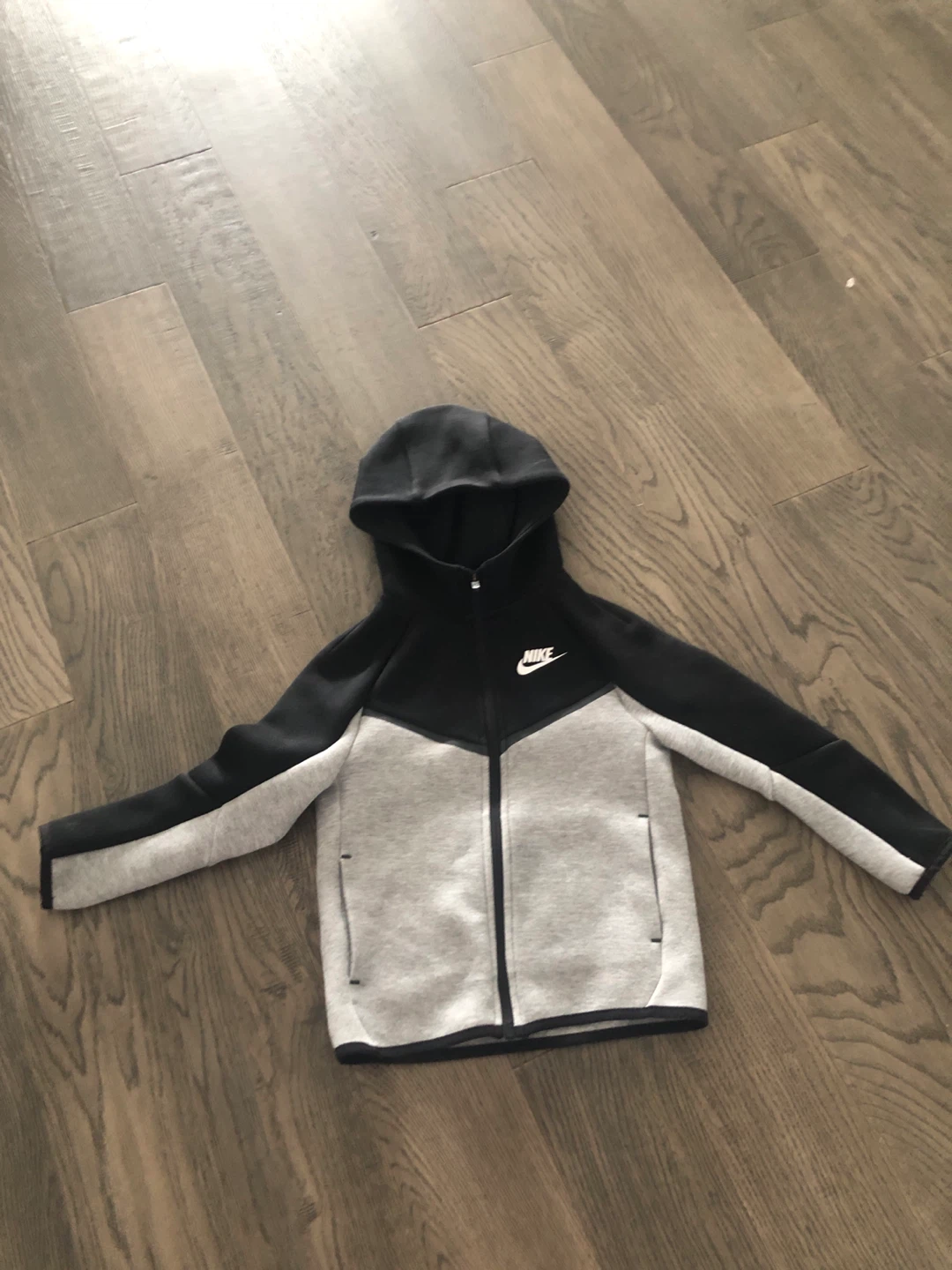 Kids Nike Tech Fleece Hoodie Black and Grey - photo 2