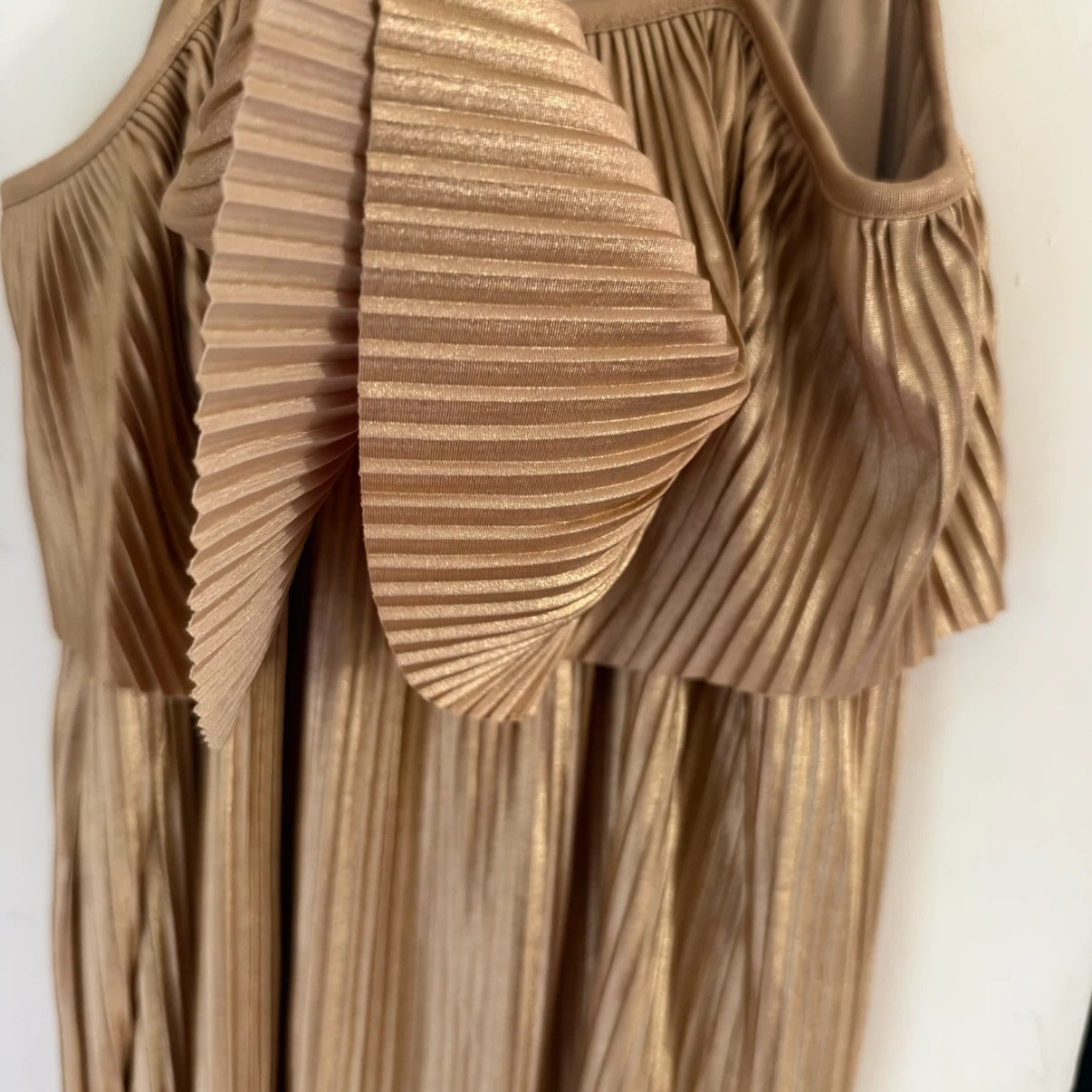 Retro Glamour Liquid Gold Pleated Camisole