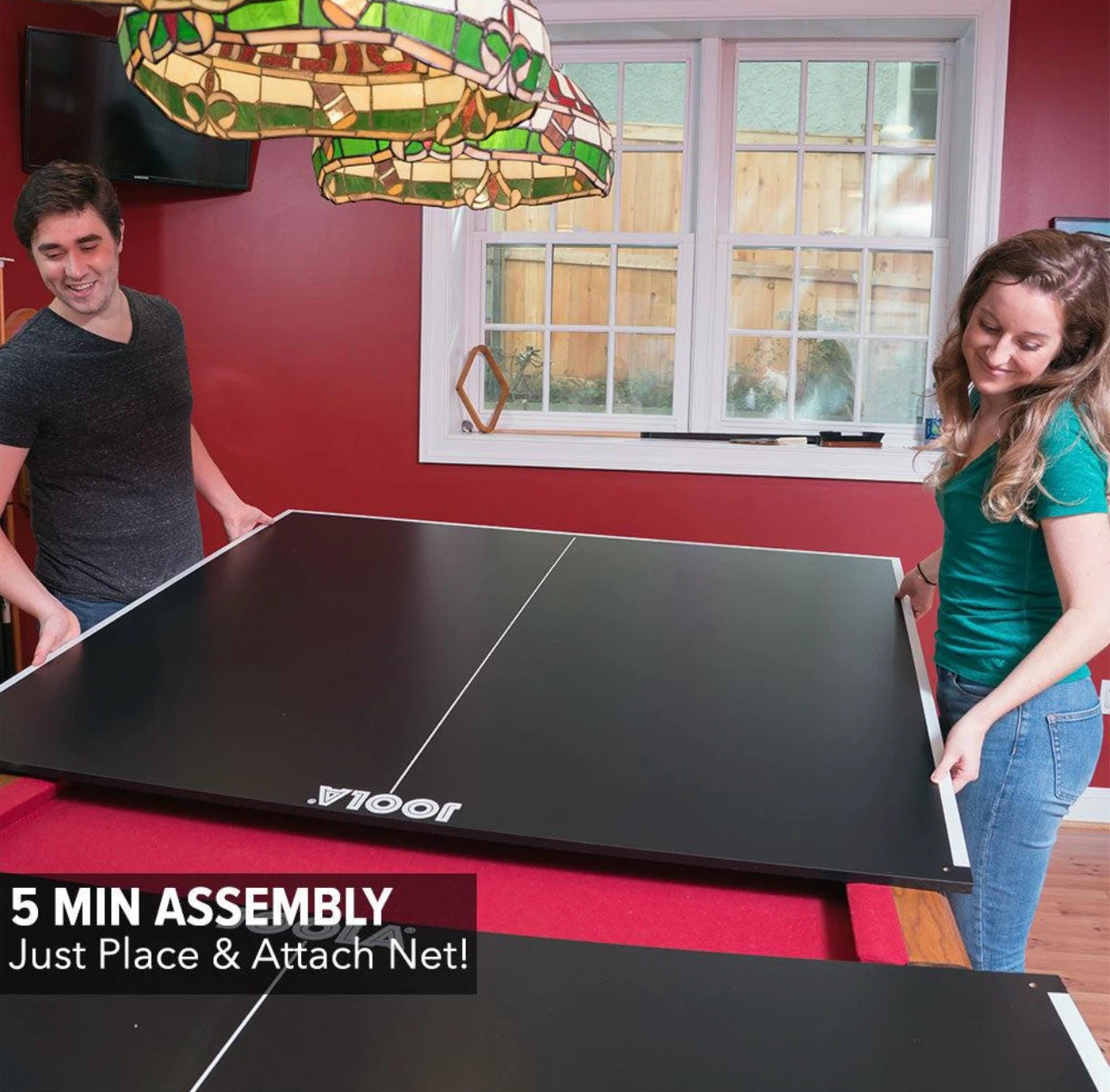 JOOLA Full-Size Ping Pong Conversion Top – Army Green, 9 × 5 ft - photo 2