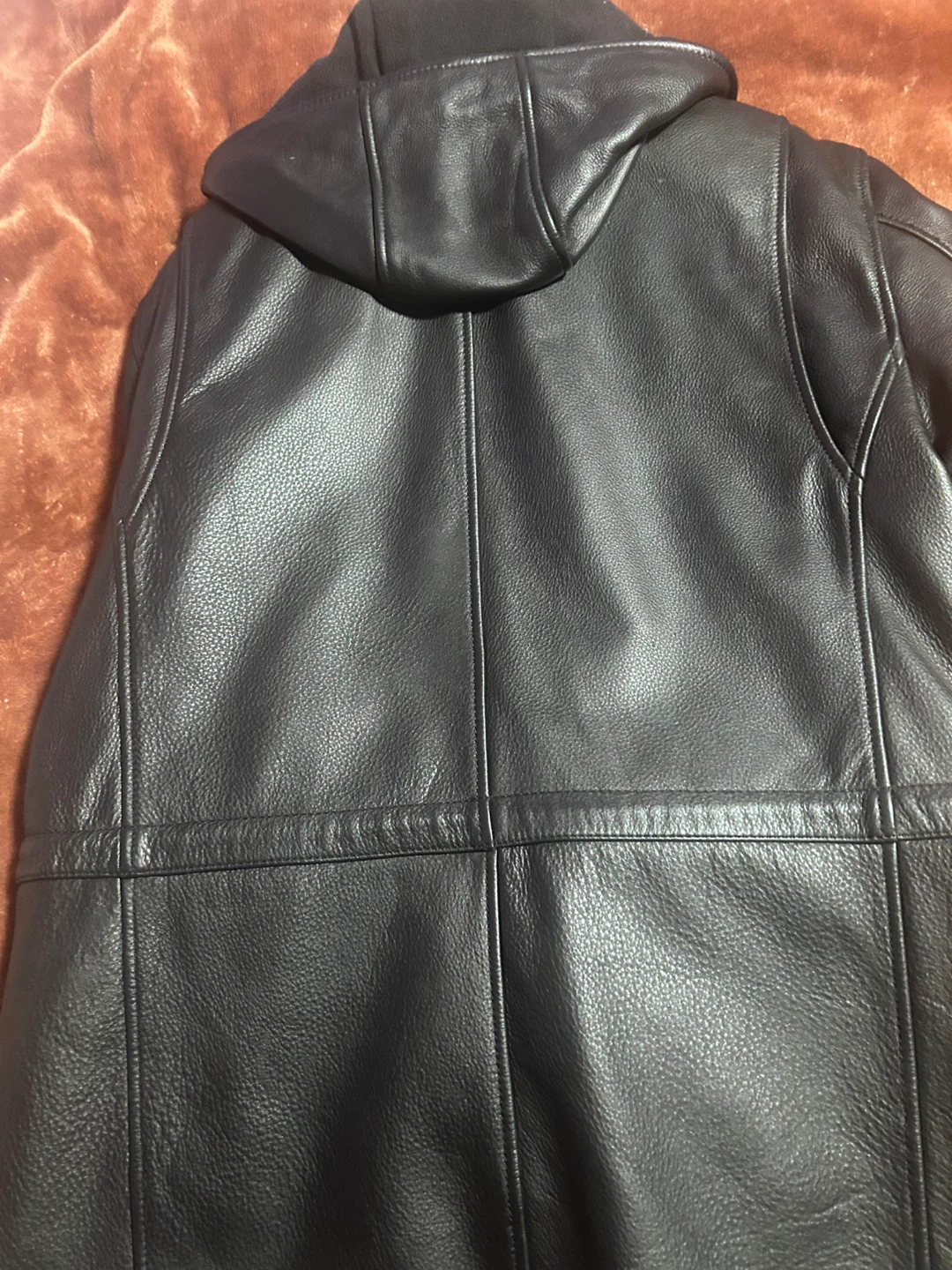 Danier black leather jacket with hood - photo 2