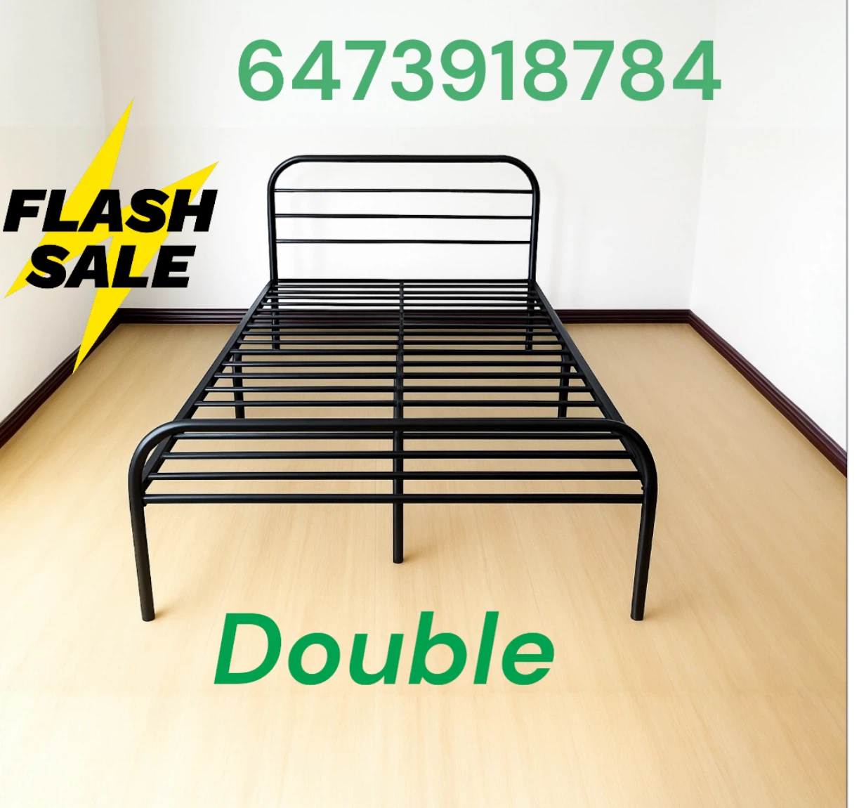 Store Closing: Heavy-Duty double Bed Frame No Box Spring Needed