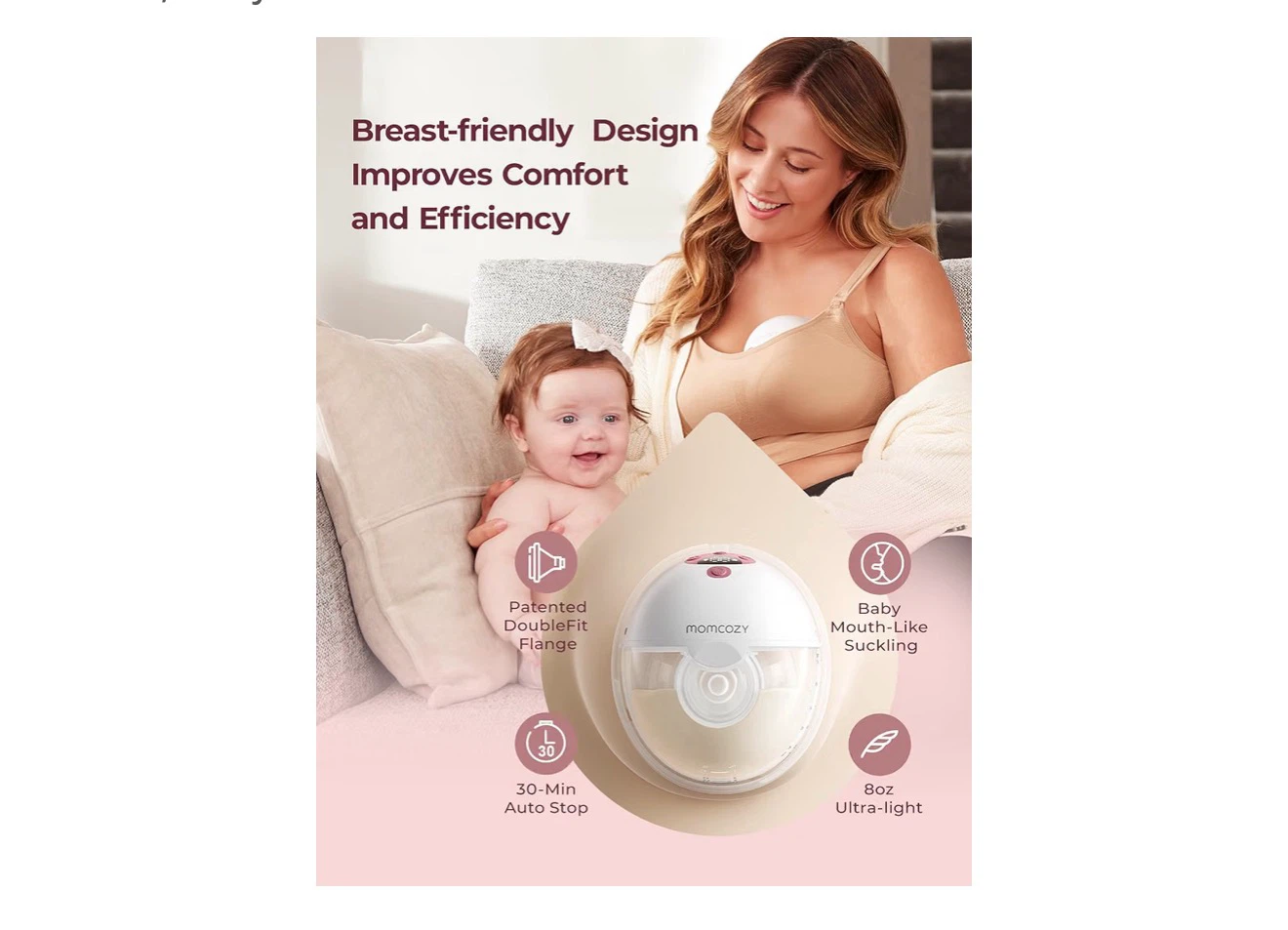 Momcozy M5 Smart Hands-Free Breast Pump - photo 4