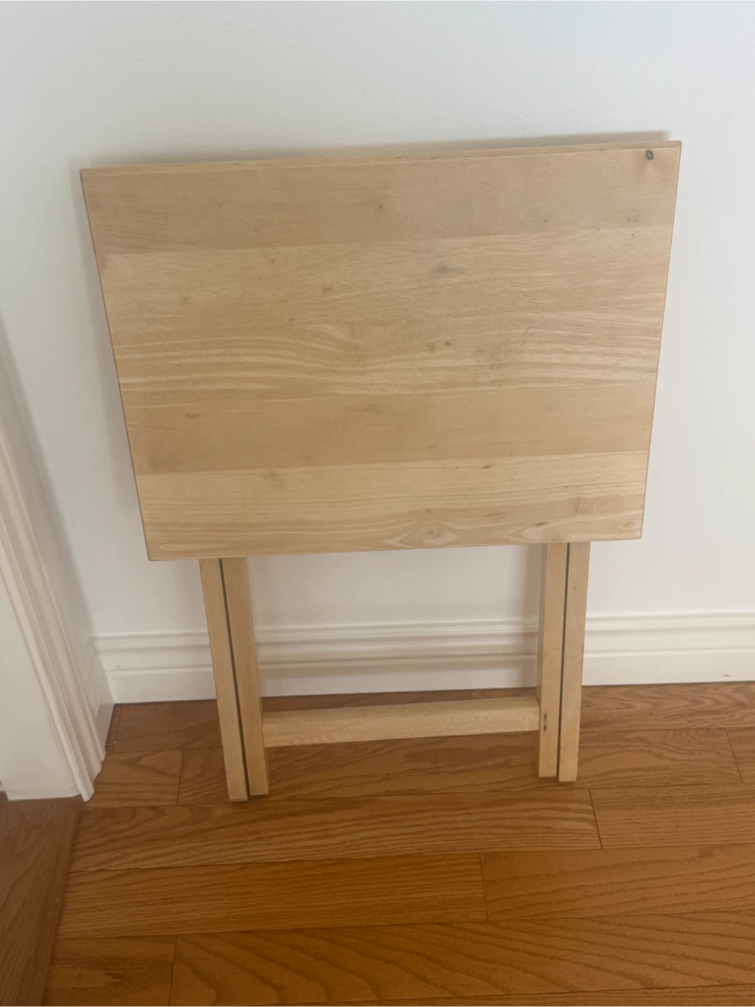 Natural Wood Folding Side Table - photo 2