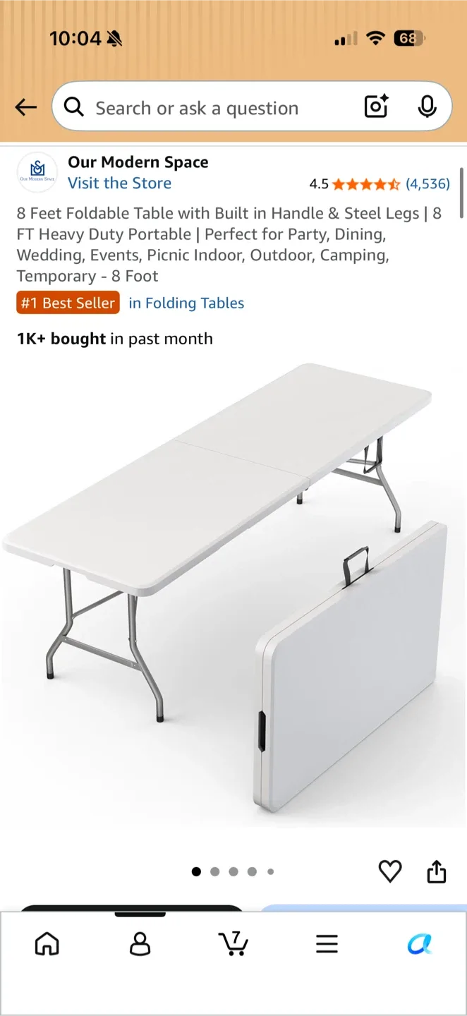 8 Foot Foldable Table - photo 2