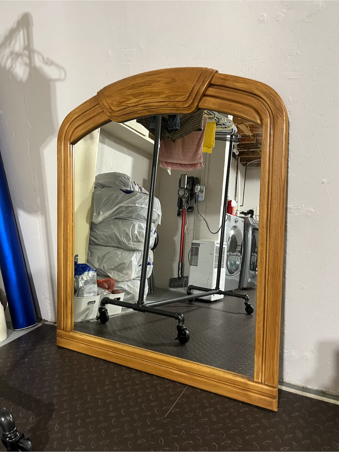 Large Oak Framed Mirror