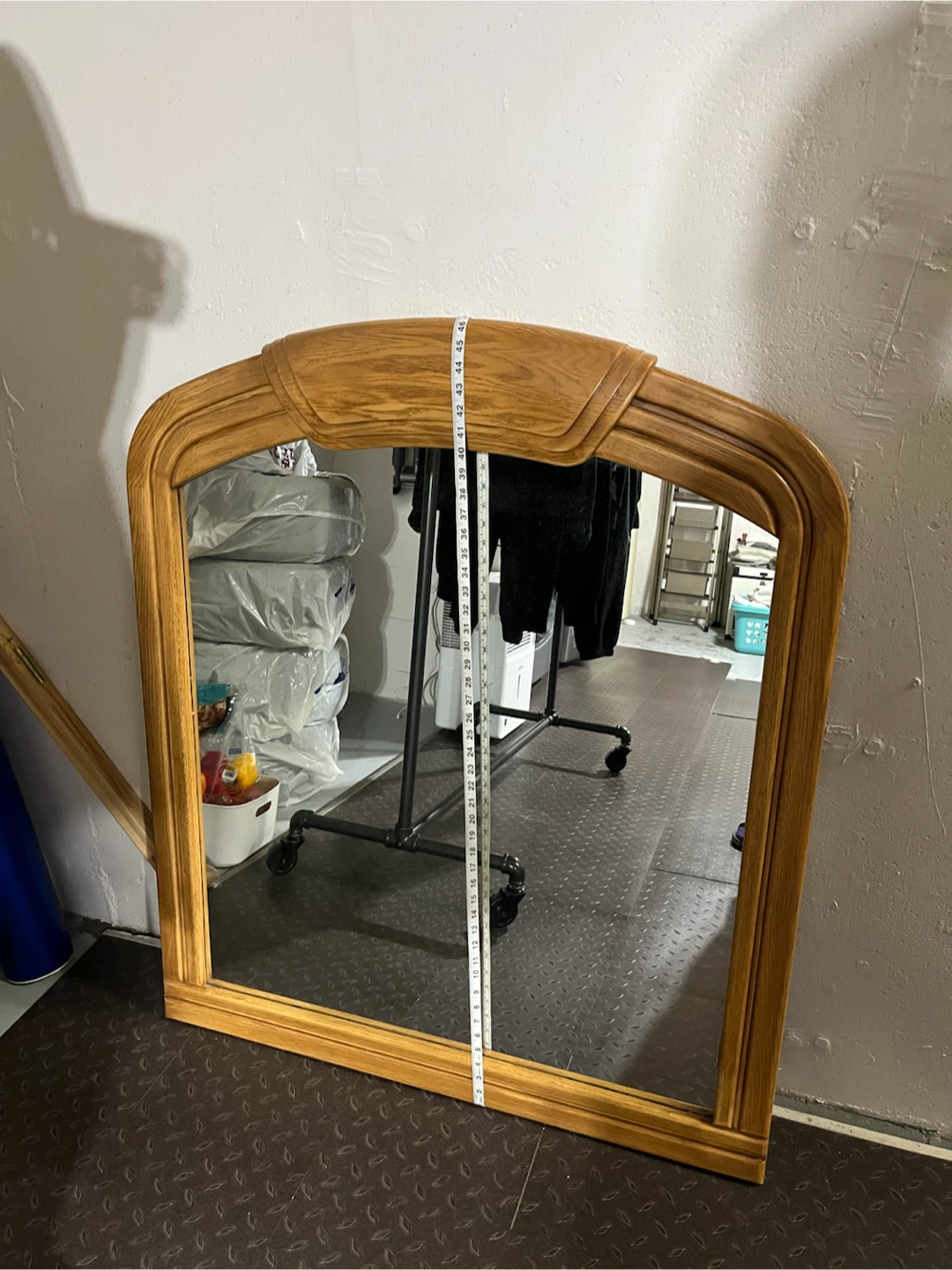 Large Oak Framed Mirror - photo 2