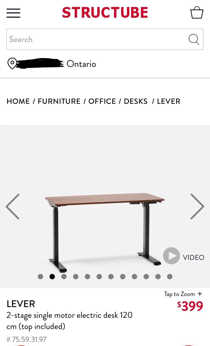 Structube Electric Adjustable Height Desk - photo 5