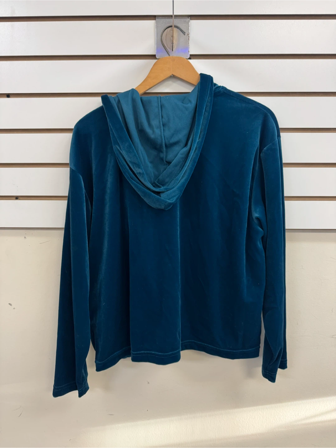 Kathy Ireland Velour Zip-Up Hoodie Blue XL - photo 5