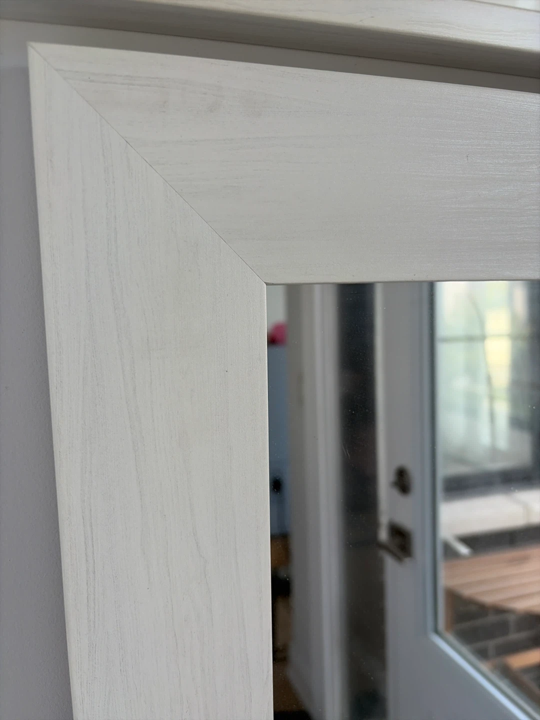 Full-Length Floor Mirror with White Wood-Grain Frame - photo 2