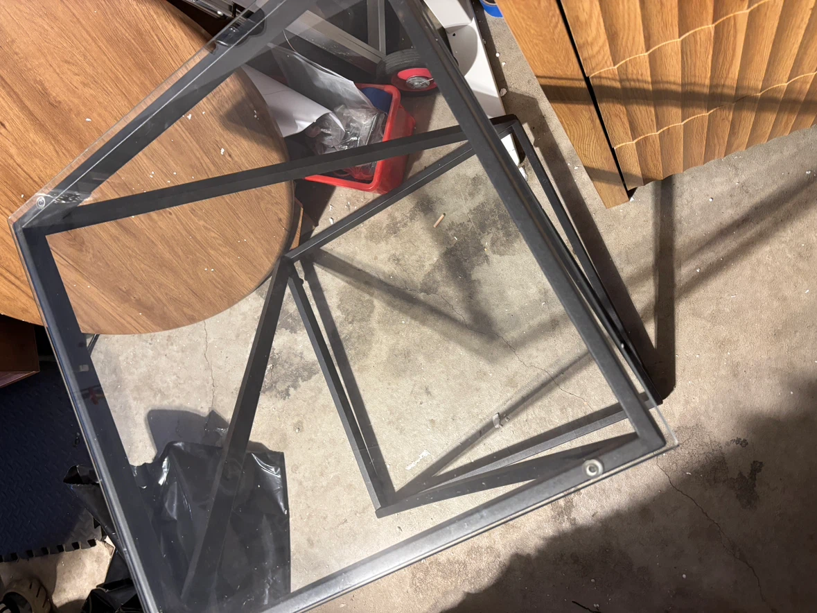 Modern Glass and Metal Side Table