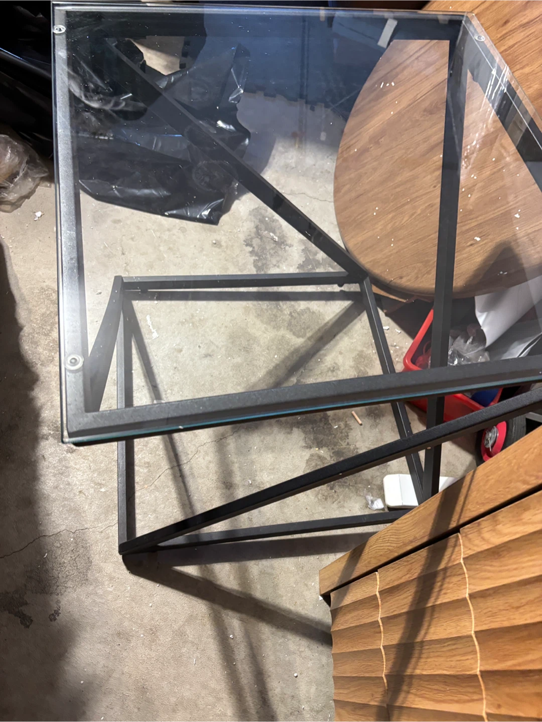 Modern Glass and Metal Side Table - photo 3