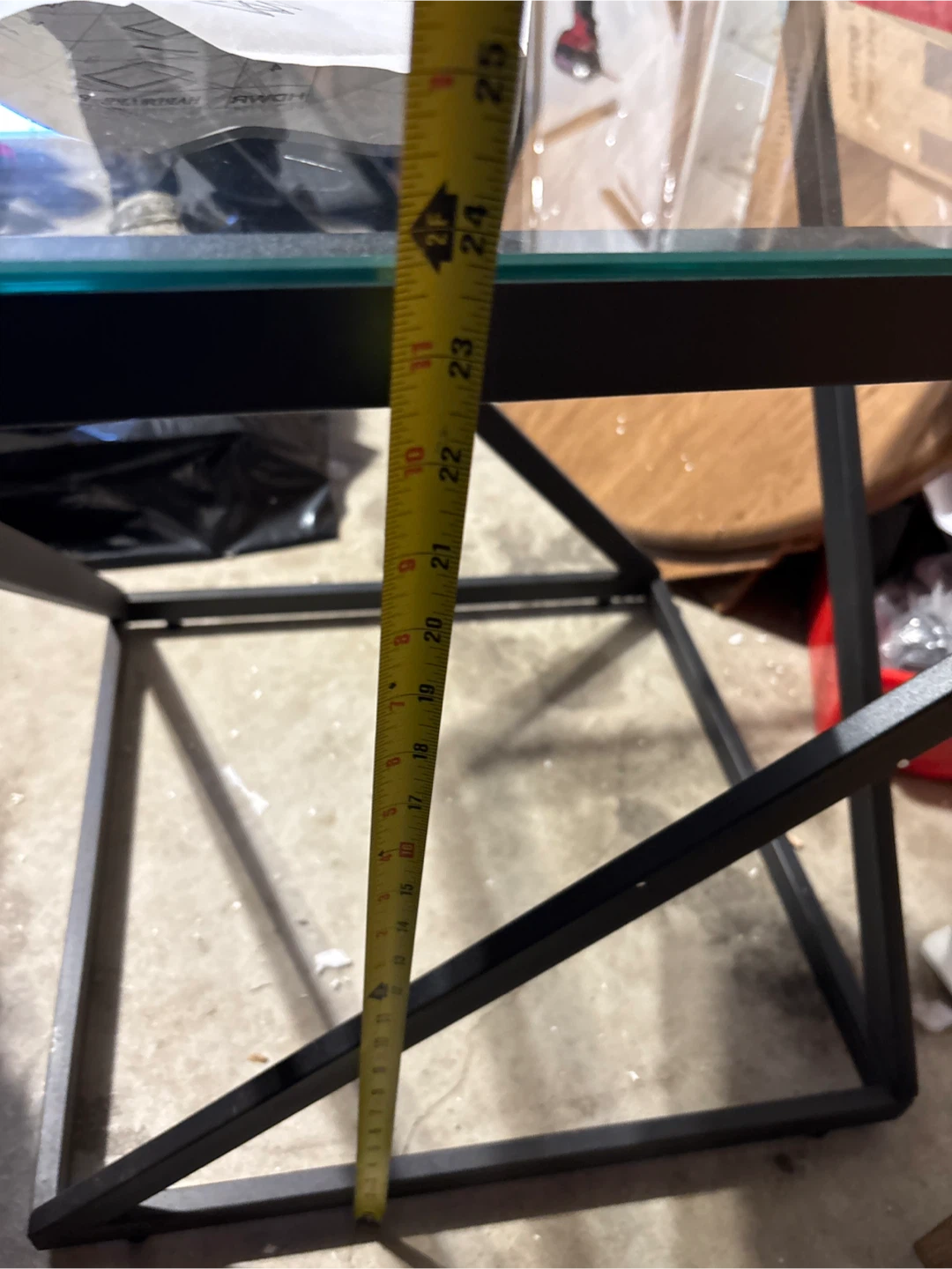Modern Glass and Metal Side Table - photo 5