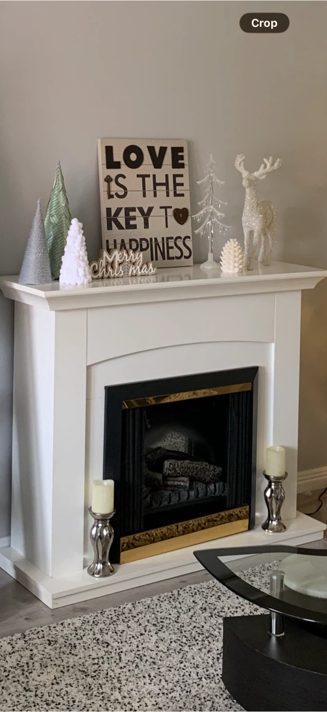 White Electric Fireplace Mantel
