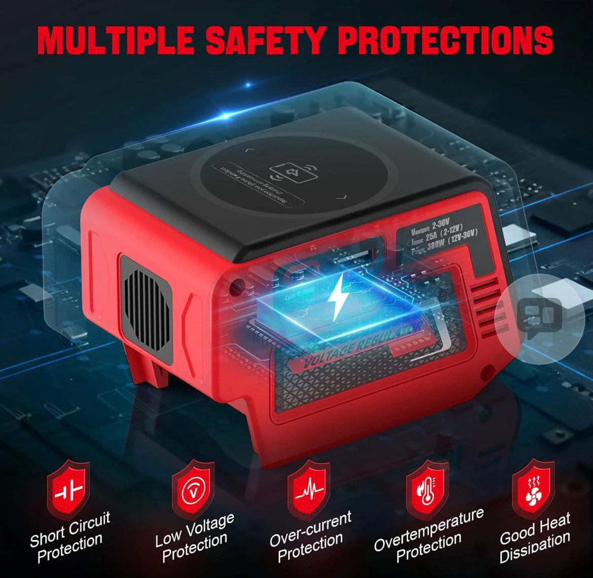 300W Voltage Regulator for Milwaukee 18V Batteries - photo 4