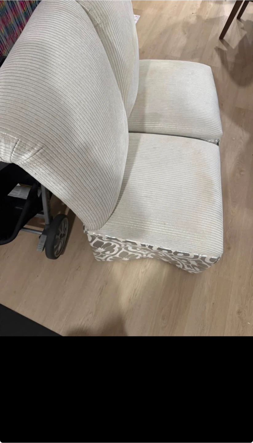 Two Damask Pattern Upholstered Dining Chairs - photo 3