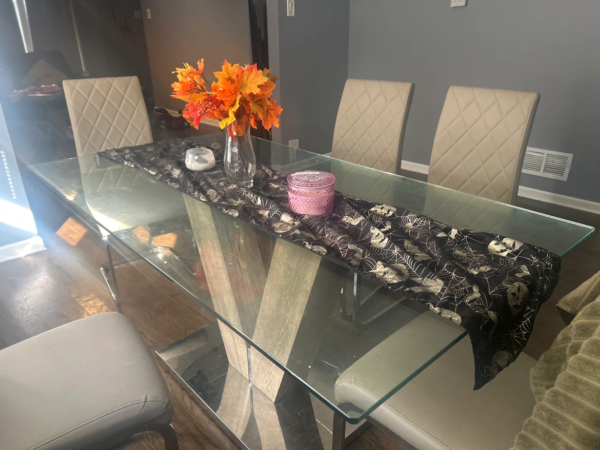 Glass Top Dining Table with 6 Chairs - photo 4