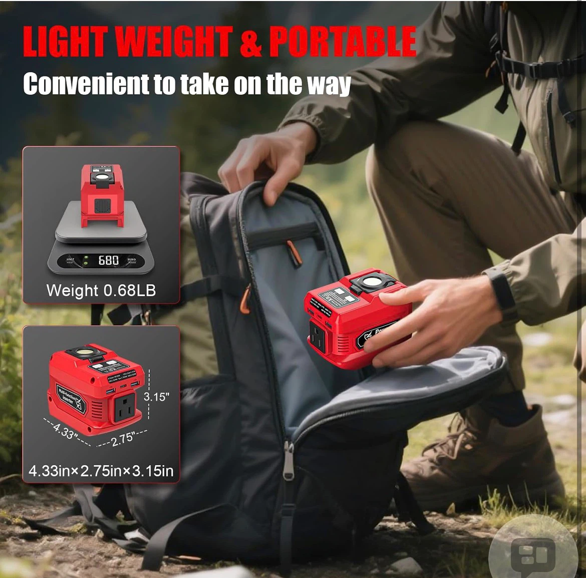Portable 220W Power Inverter for Milwaukee 18V Battery - photo 5