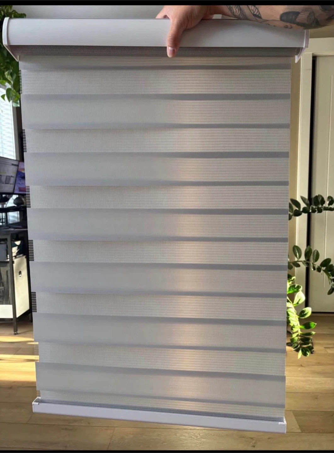 Cordless Grey Zebra Roller Blind - photo 2