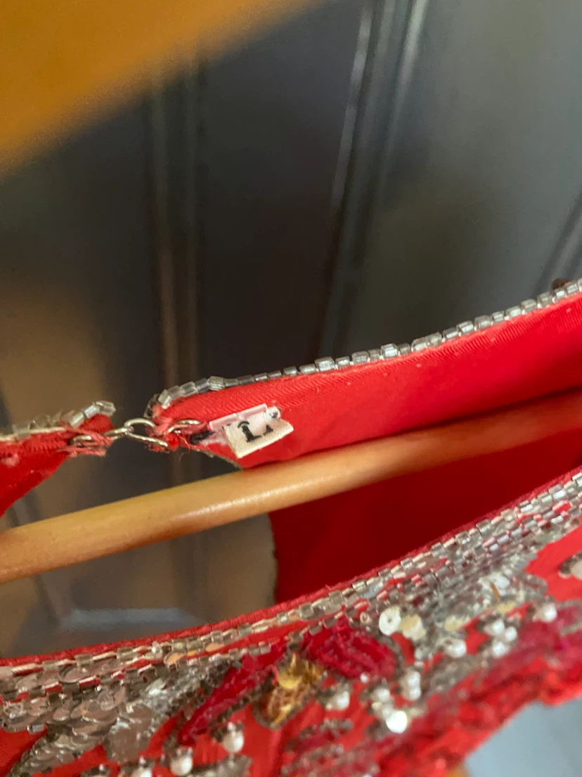 Red Vintage Beaded Sequin Dress - photo 5