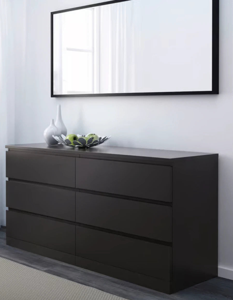 IKEA Malm 6-Drawer Dresser Black