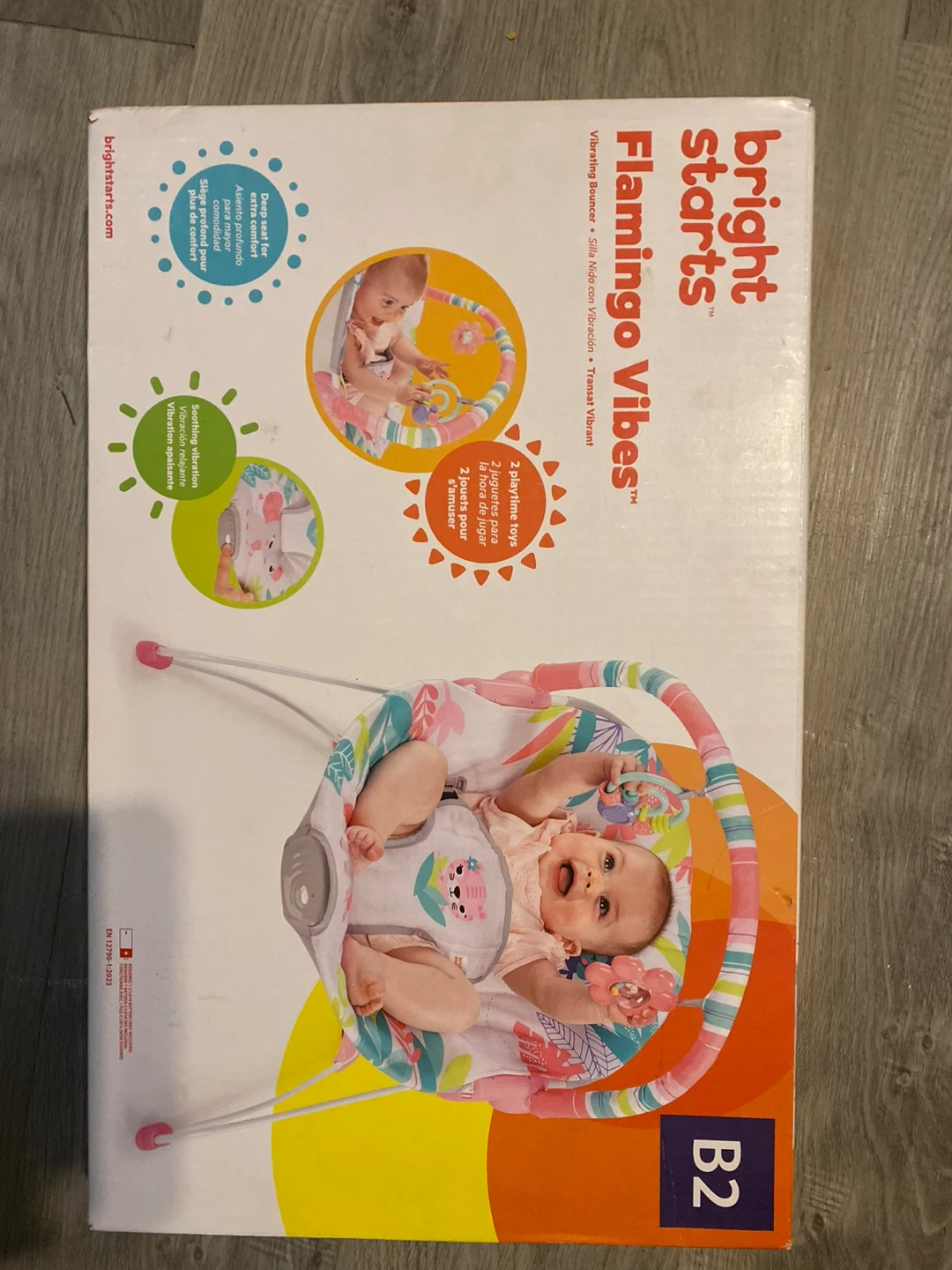 Bright Starts Flamingo Vibes Vibrating Bouncer