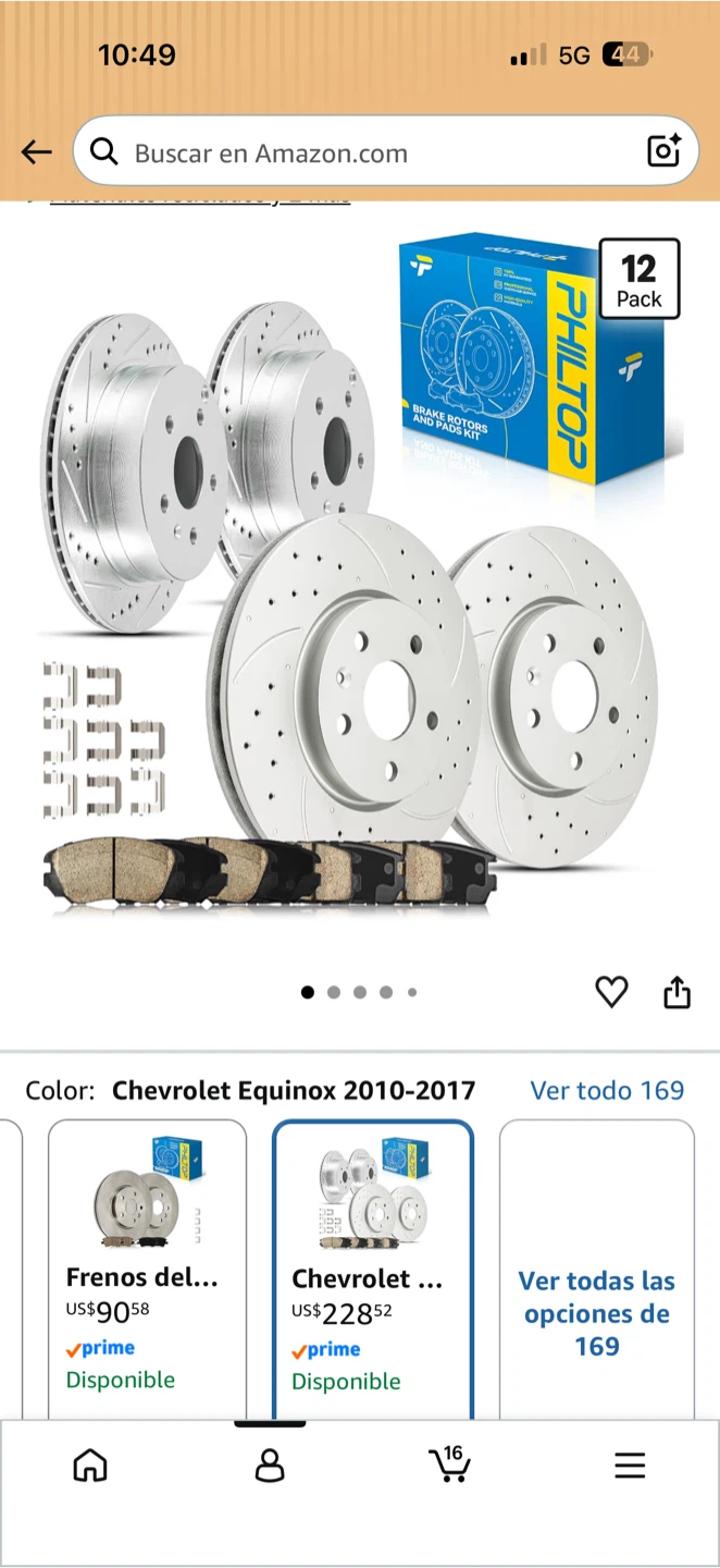 PHILTOP Brake Rotor and Pad Kit for Chevy Equinox