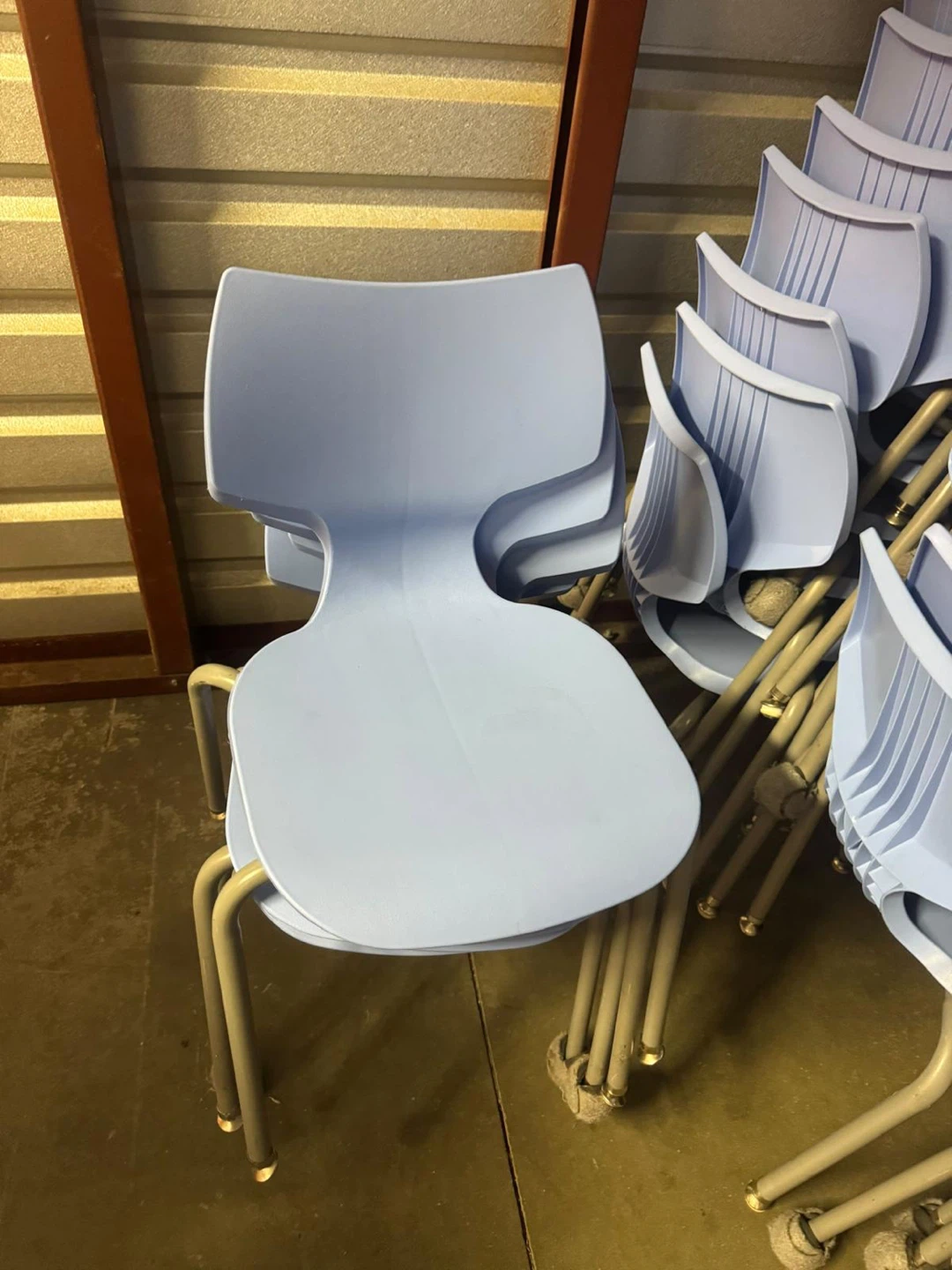 Stackable Light Blue Chairs