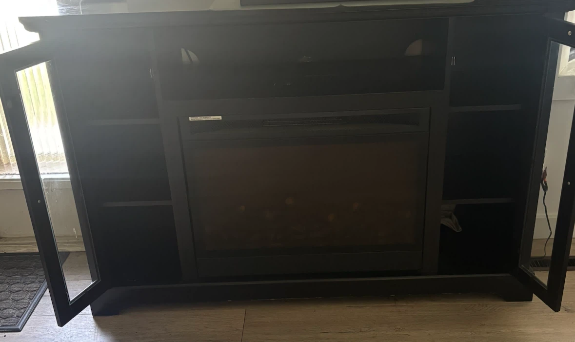 Black Electric Fireplace TV Stand - photo 2