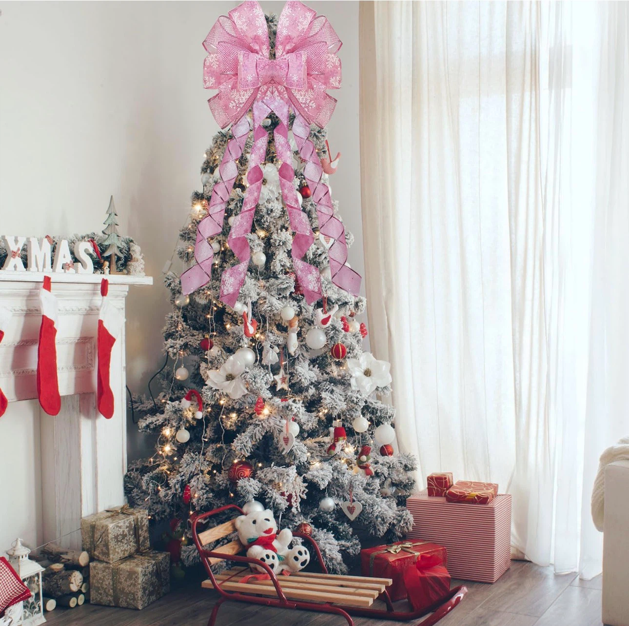 Brand New Pink Christmas Tree Topper I have 2 for sale $15 ea.