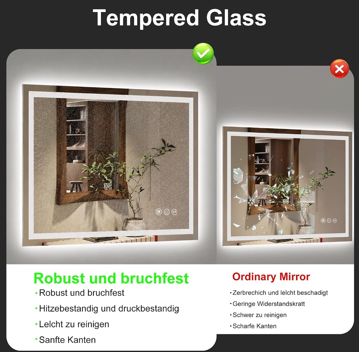 GUIQIYANG 20x28 Inch LED Bathroom Mirror - photo 3