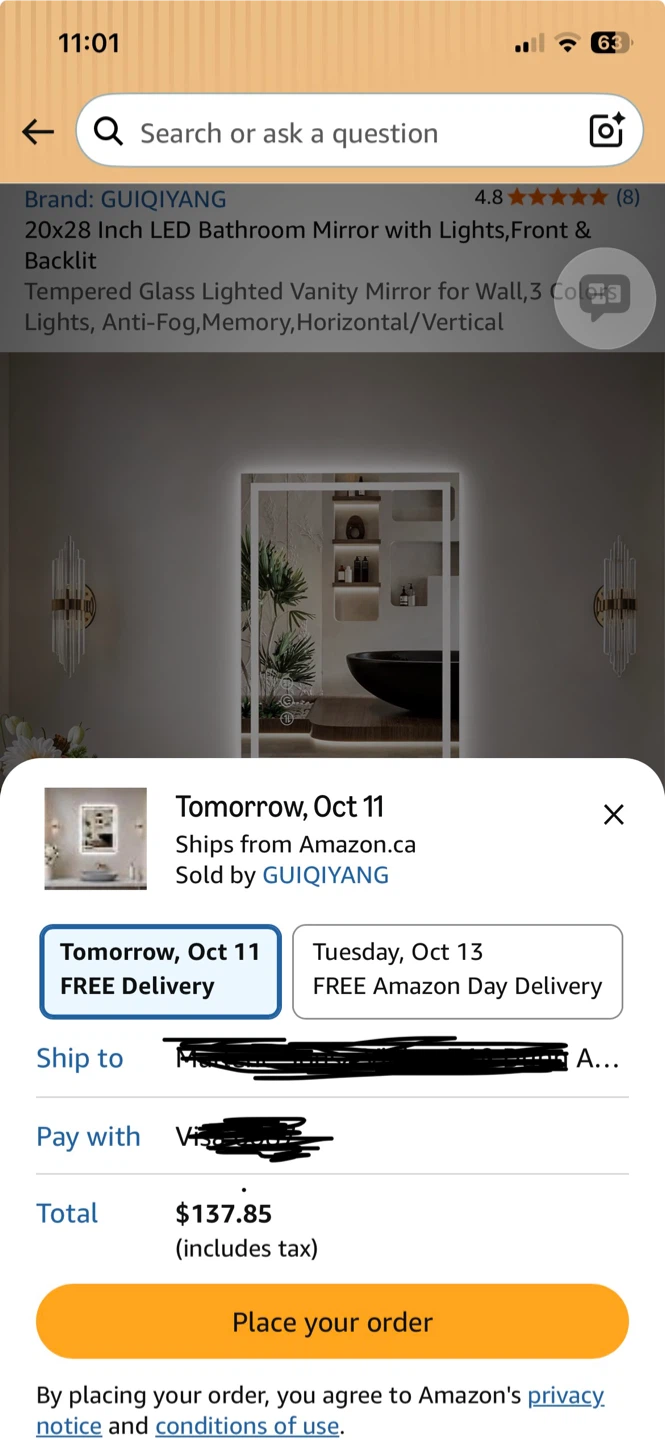 GUIQIYANG 20x28 Inch LED Bathroom Mirror - photo 5