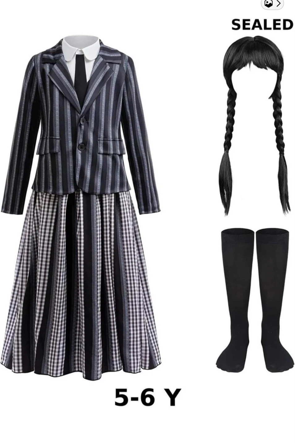Brand New Wednesday Addams Costume from Hit Netflix Sho