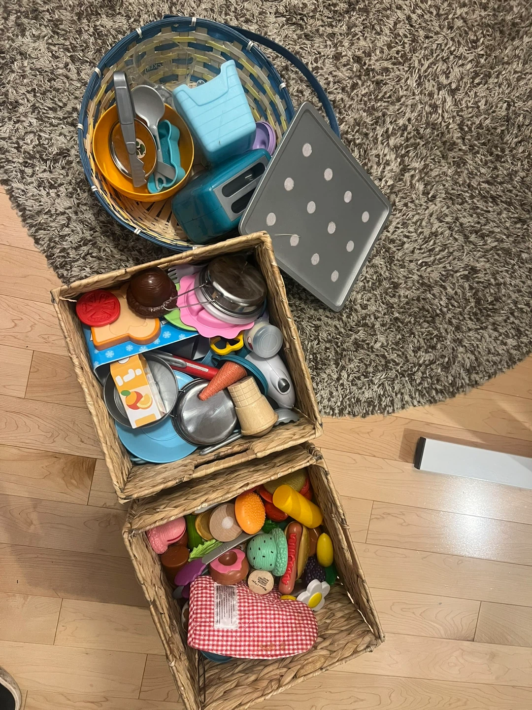 Assorted Pretend Play Toy Set with Storage Baskets