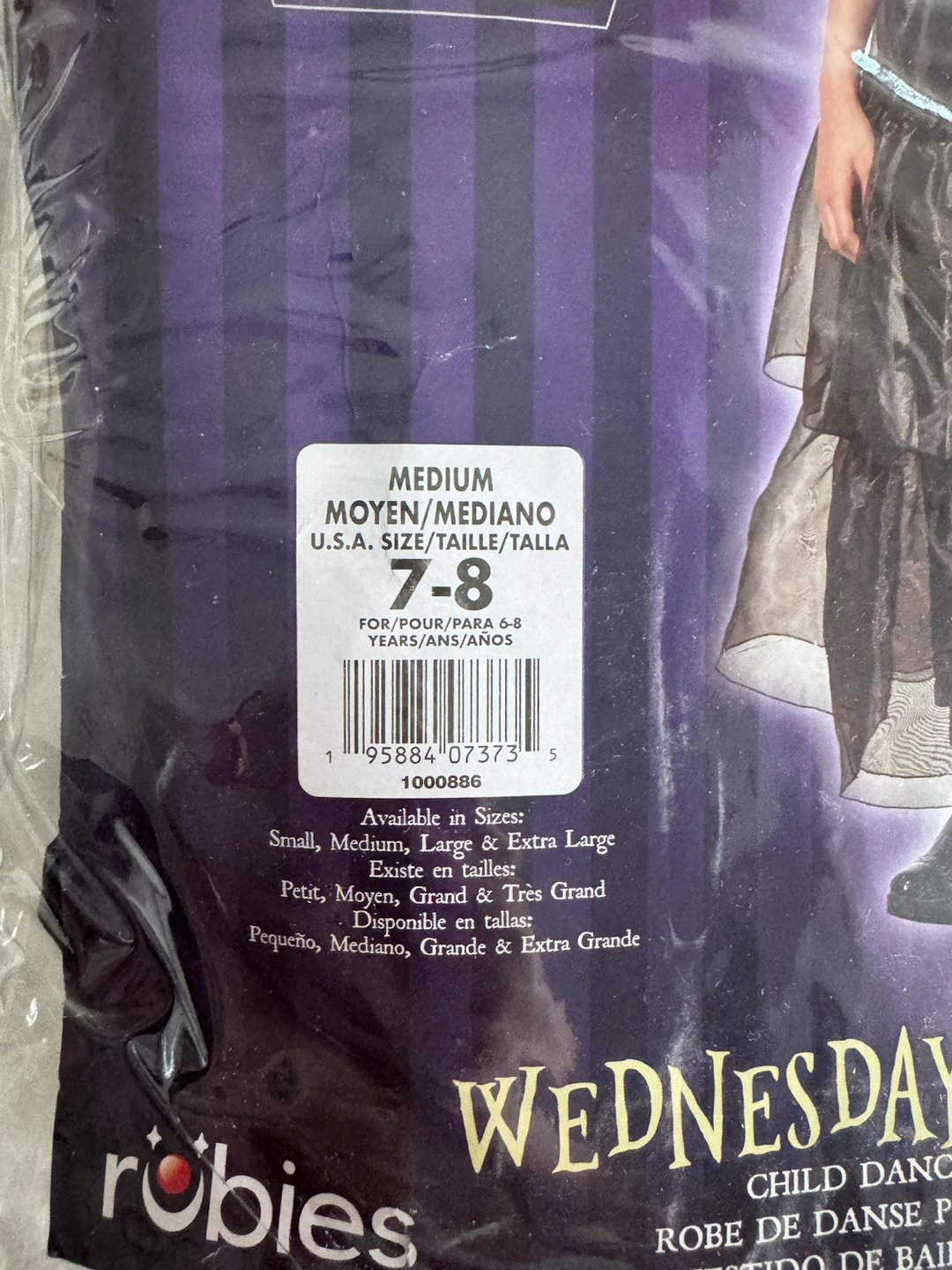 Brand New Wednesday Addams Kids Halloween Costume Size 7-8 - photo 3