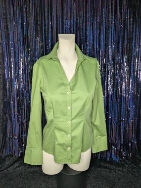 Banana Republic Petite Green Button-Up Shirt Size 4P - photo 2