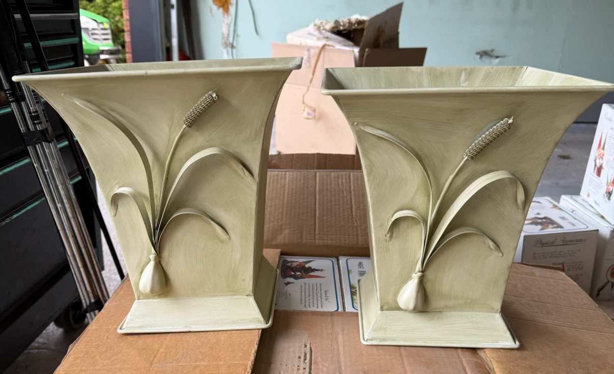 Pair of Decorative Metal Vases