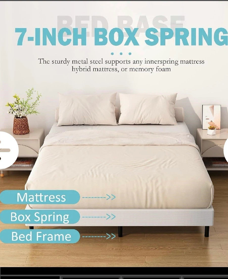 Upcanso 7 Inch Box Spring for Queen, Bed - photo 3