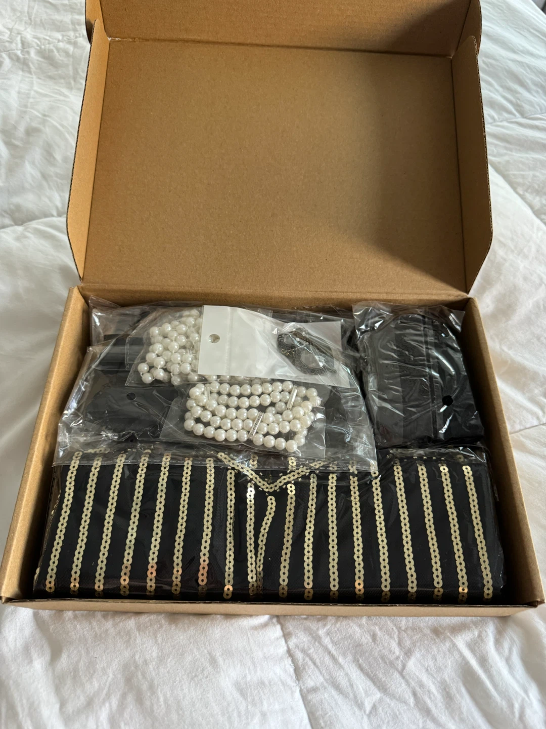 Brand New Ladies Size Small 1920’s Flapper Dress w accessories - photo 2